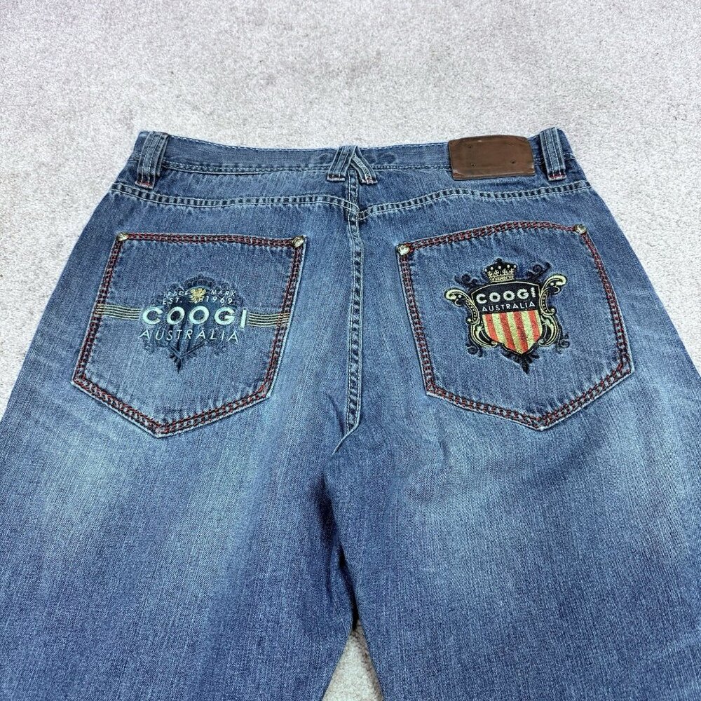 Vintage Coogi Denim Jeans Blue Mens 38X34 Embroidered Straight Leg